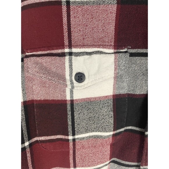 American Eagle Flannel Long Sleeve Button Up Shirt Mens Small Red Tartan Plaid - Picture 3 of 5